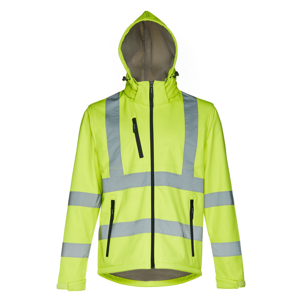 Hi Visibility Softshell Jacket with Hood