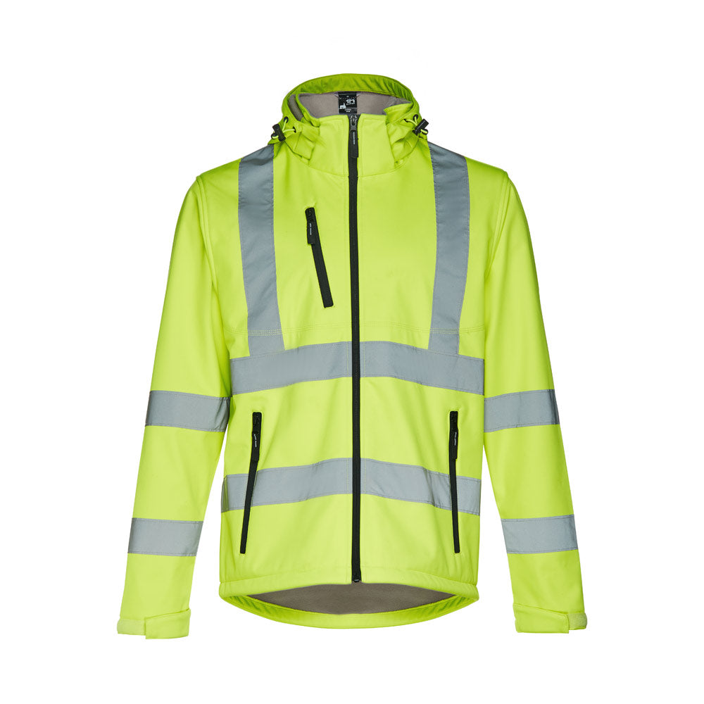 Hi Visibility Softshell Jacket with Hood