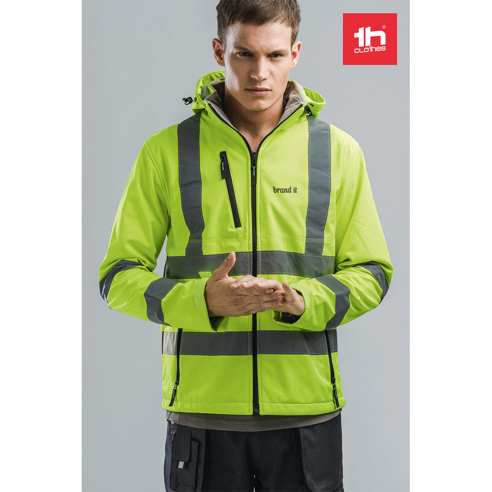 Hi Visibility Softshell Jacket with Hood