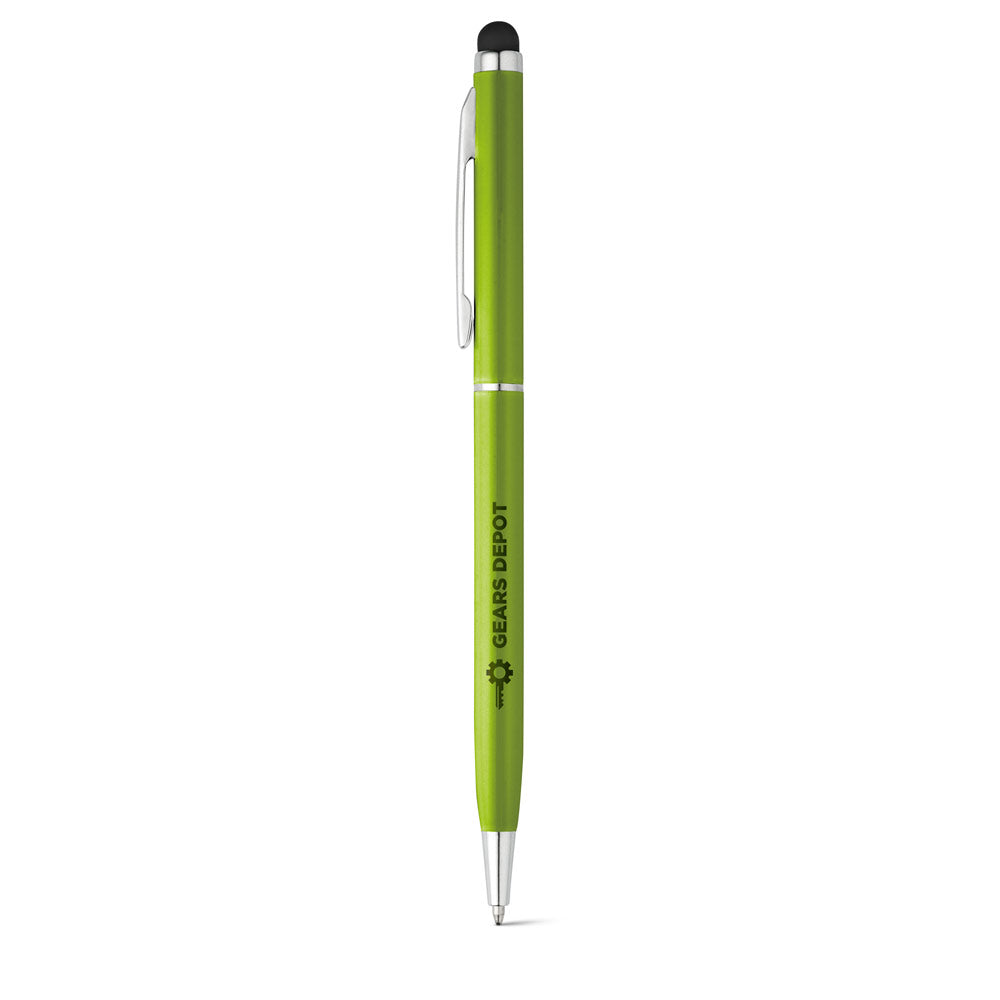 ZOE. Aluminium ball pen with twist mechanism and touch tip