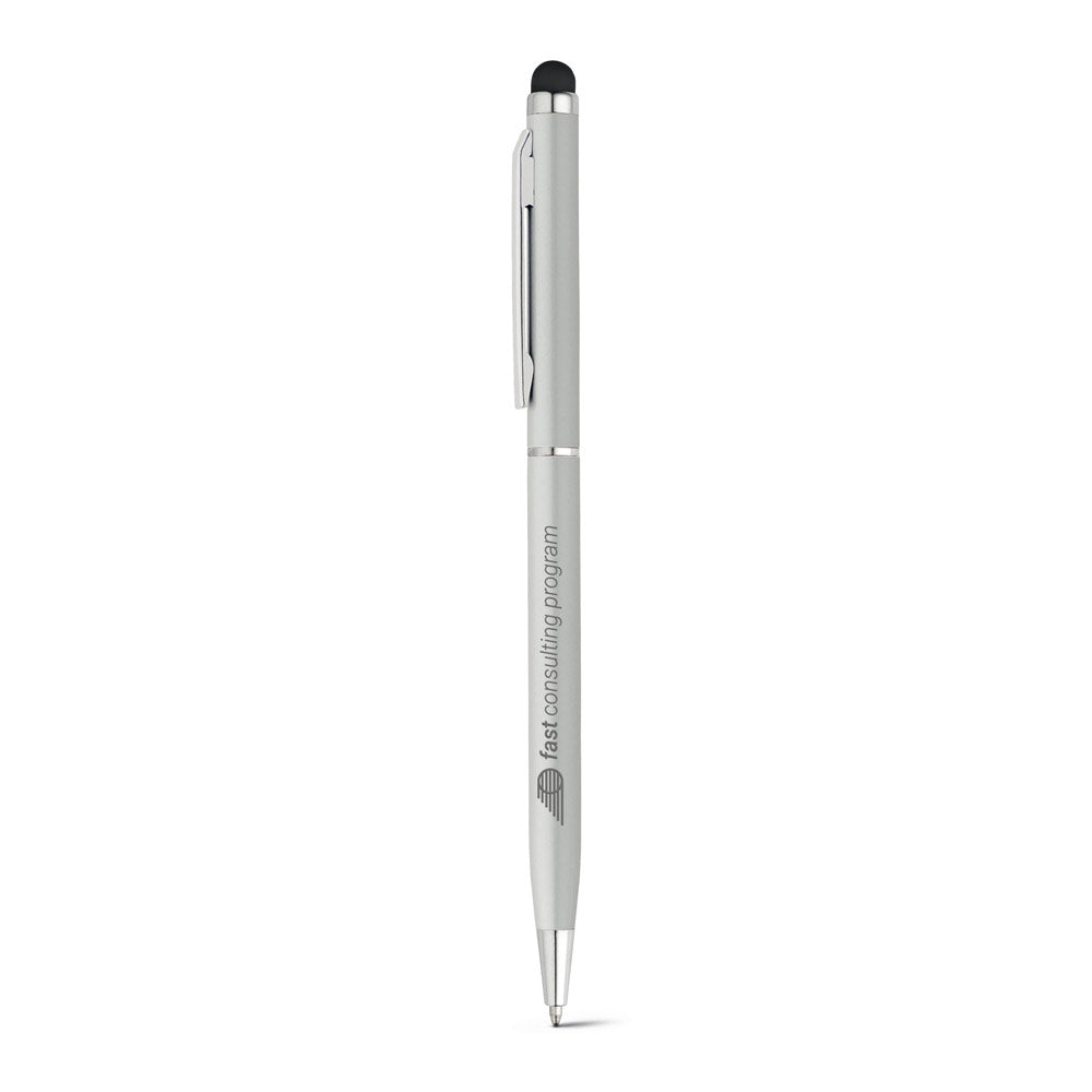 ZOE. Aluminium ball pen with twist mechanism and touch tip