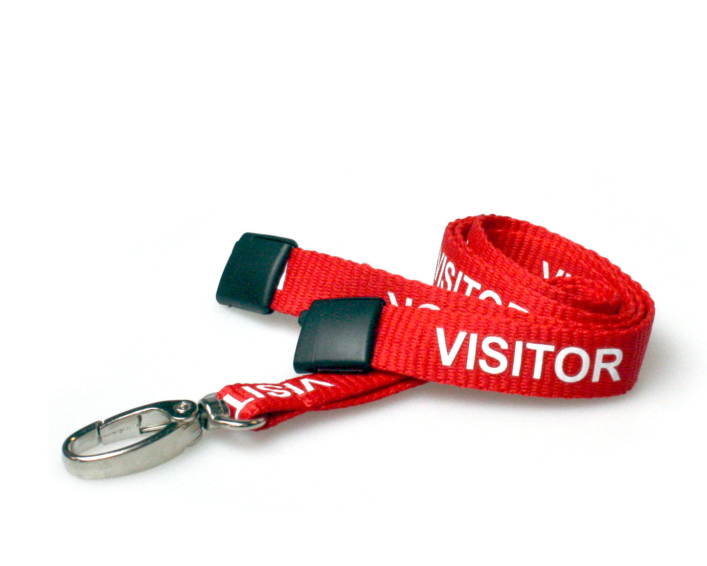 RED VISITOR Lanyard with Metal Clip