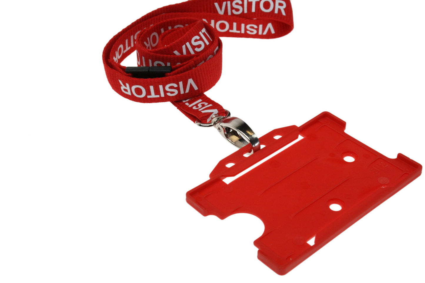 RED VISITOR Lanyard with Metal Clip