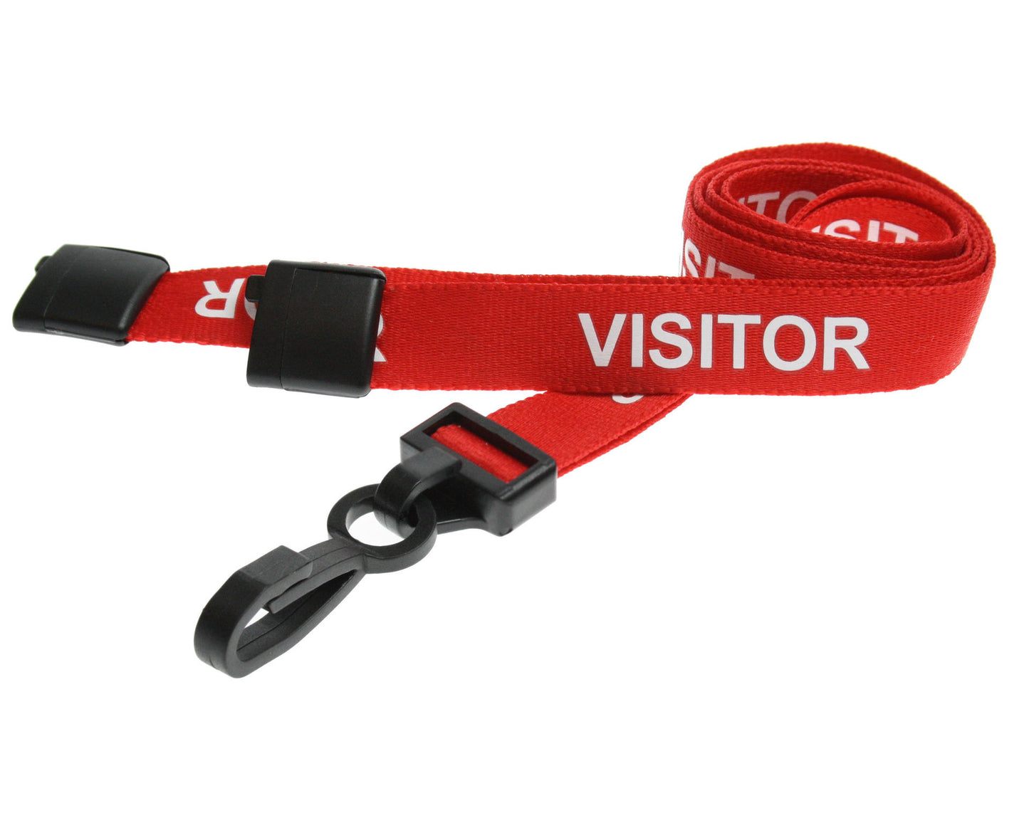 VISITOR Lanyards with Plastic J Clip