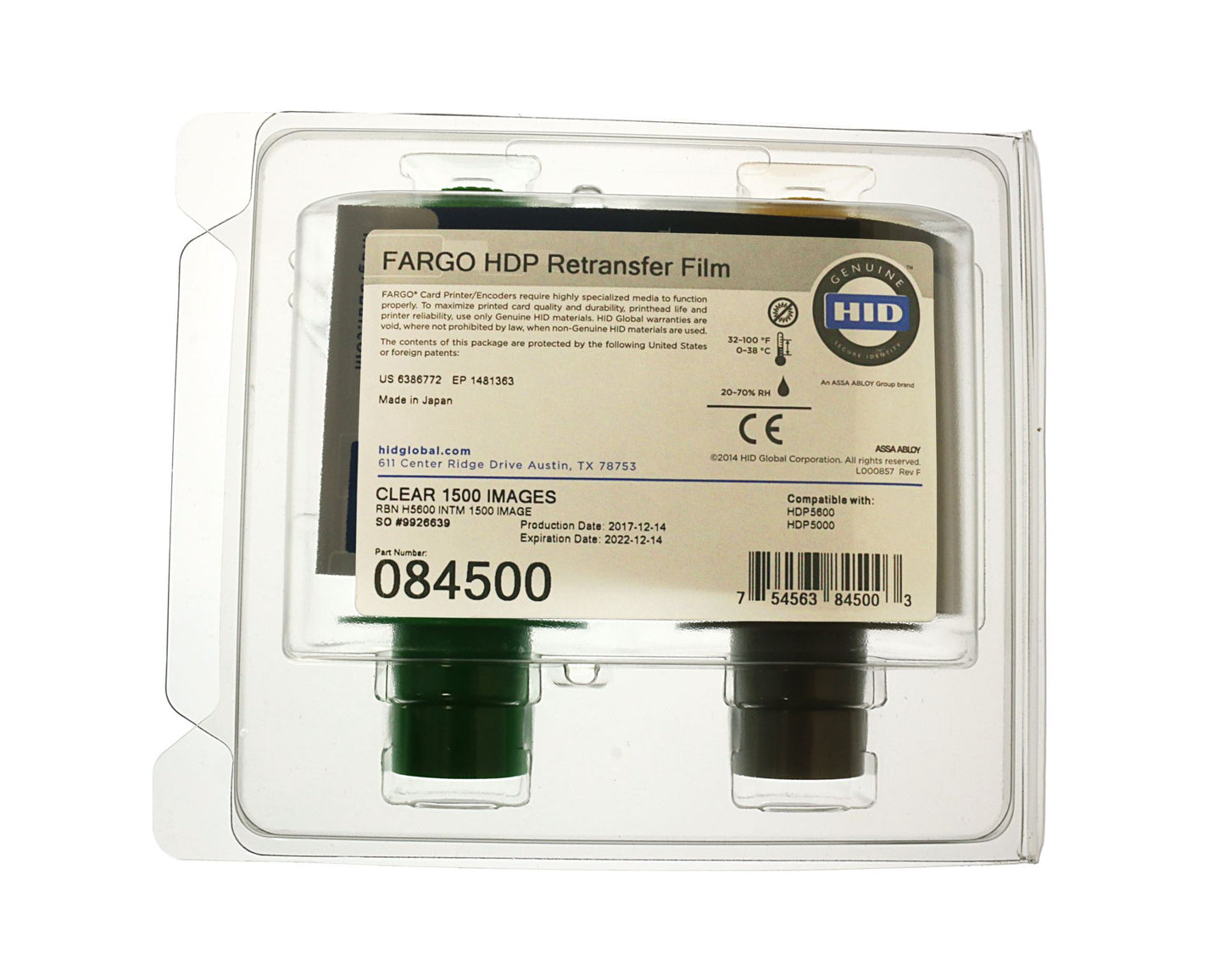 Fargo 84500 Clear Retransfer Film (1500 Prints)