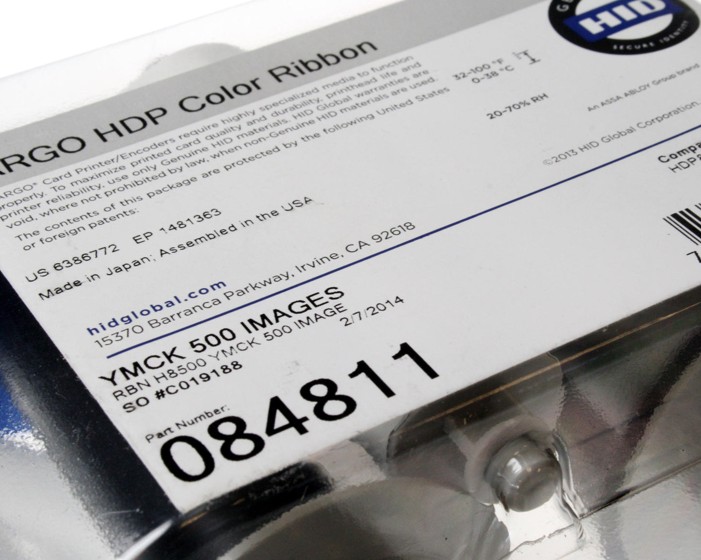 Fargo HDP8500 YMCK Full Colour Ribbon with Black Resin Panel 500 Images, 084811 (500 images)