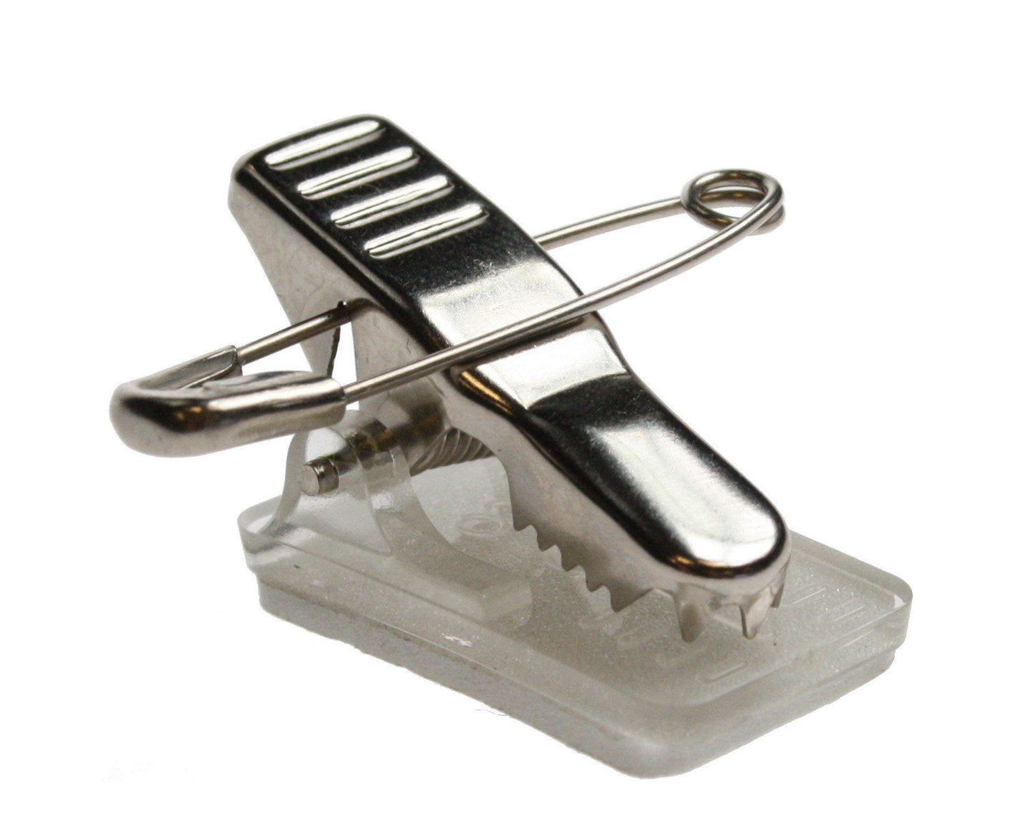 Metal Crocodile ID Card Clip with Pin & Self-Adhesive Pad - HH014