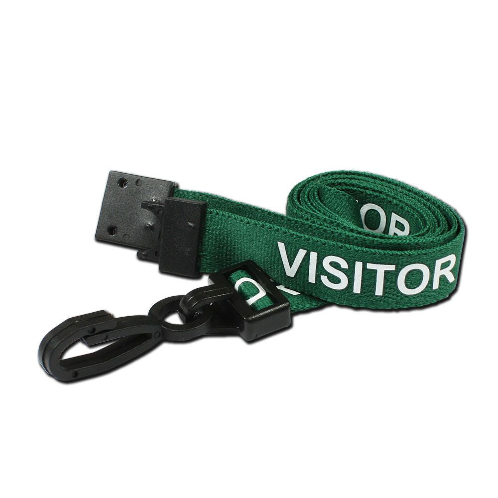 VISITOR Lanyards with Plastic J Clip