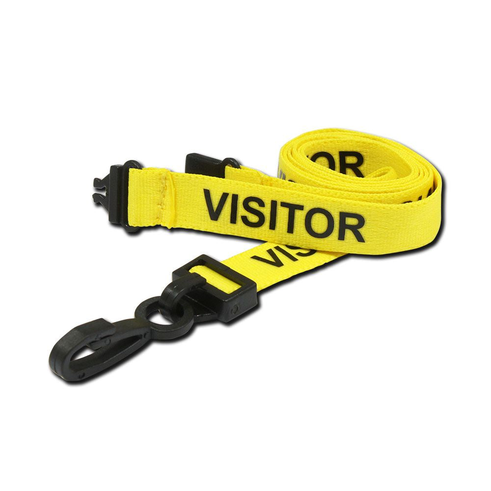 VISITOR Lanyards with Plastic J Clip