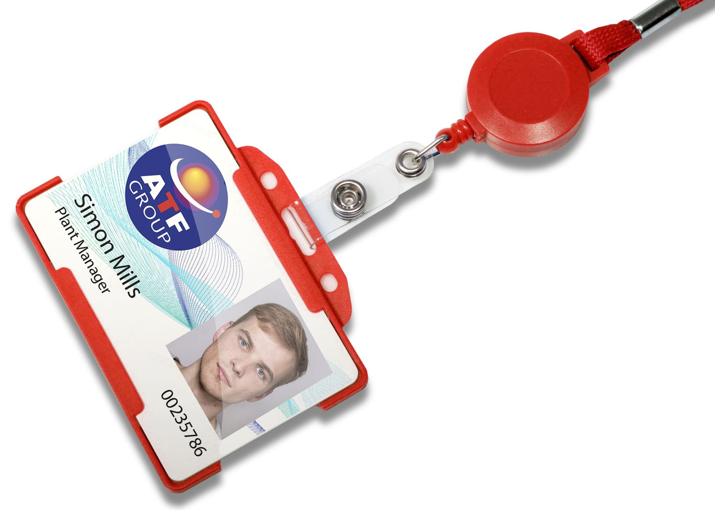 RED 10mm Safety Lanyard with Red Retractable Reel with Strap