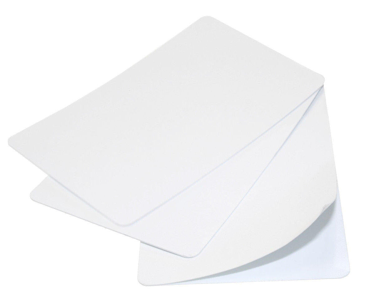 White Self-Adhesive 320-Micron Plastic Cards