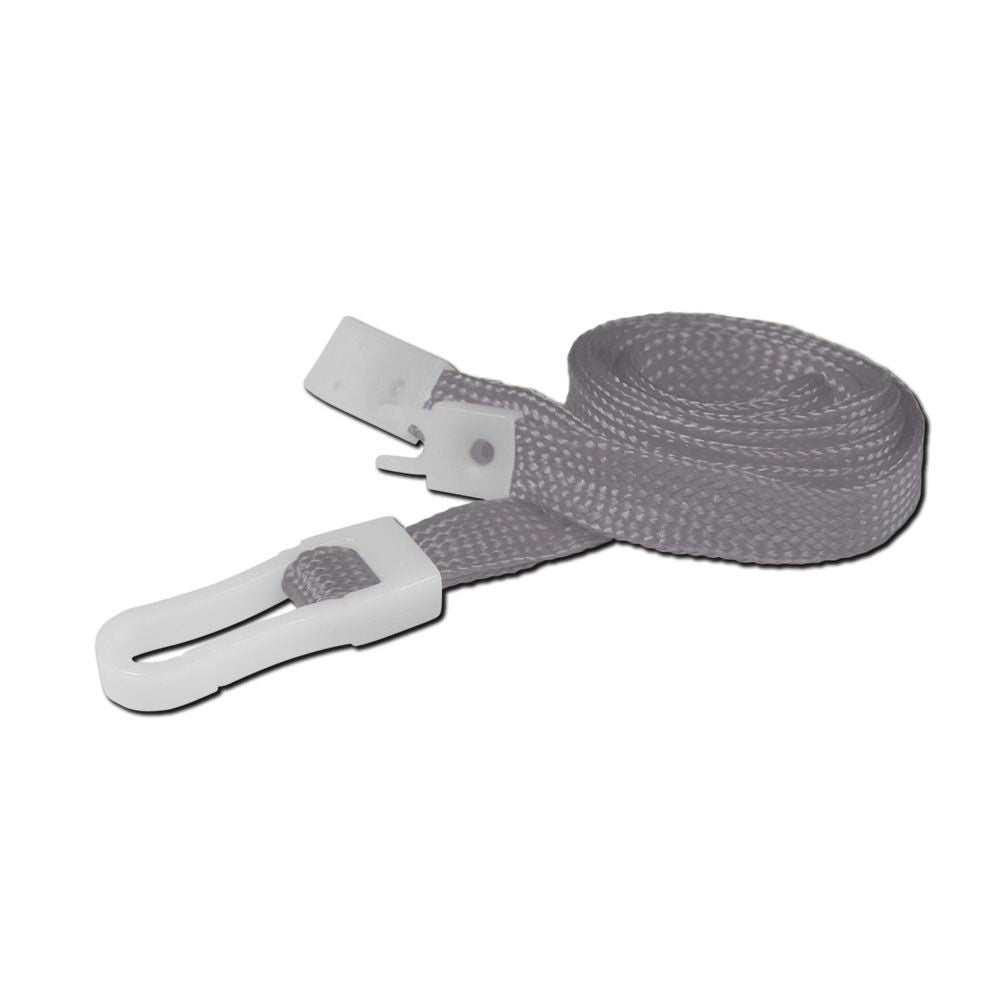 GREY 10mm Safety Lanyard with Plastic Clip and Breakaway