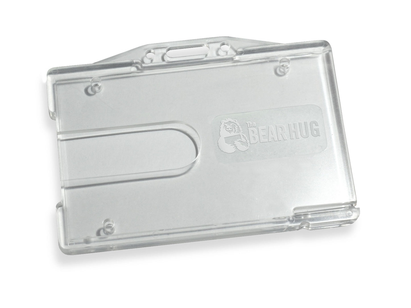 Clear Rigid Enclosed 'Bear Hug' Biodegradable Card Holder – Landscape