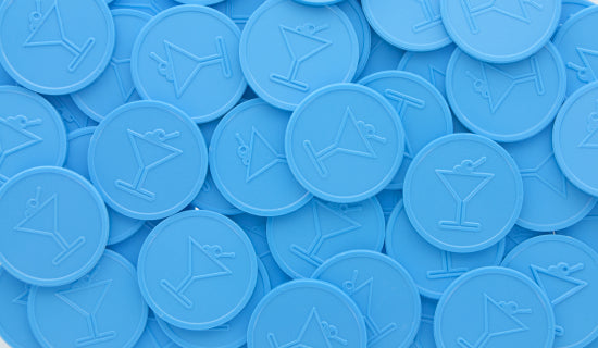 BLUE MARTINI GLASS TOKEN- T1004