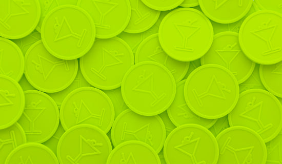 LIME MARTINI GLASS TOKEN-29MM (500 Pieces)