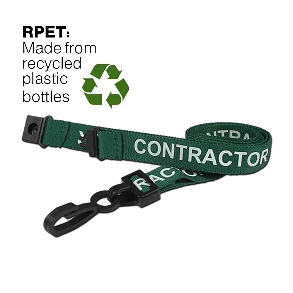 CONTRACTOR lanyards with plastic J clip