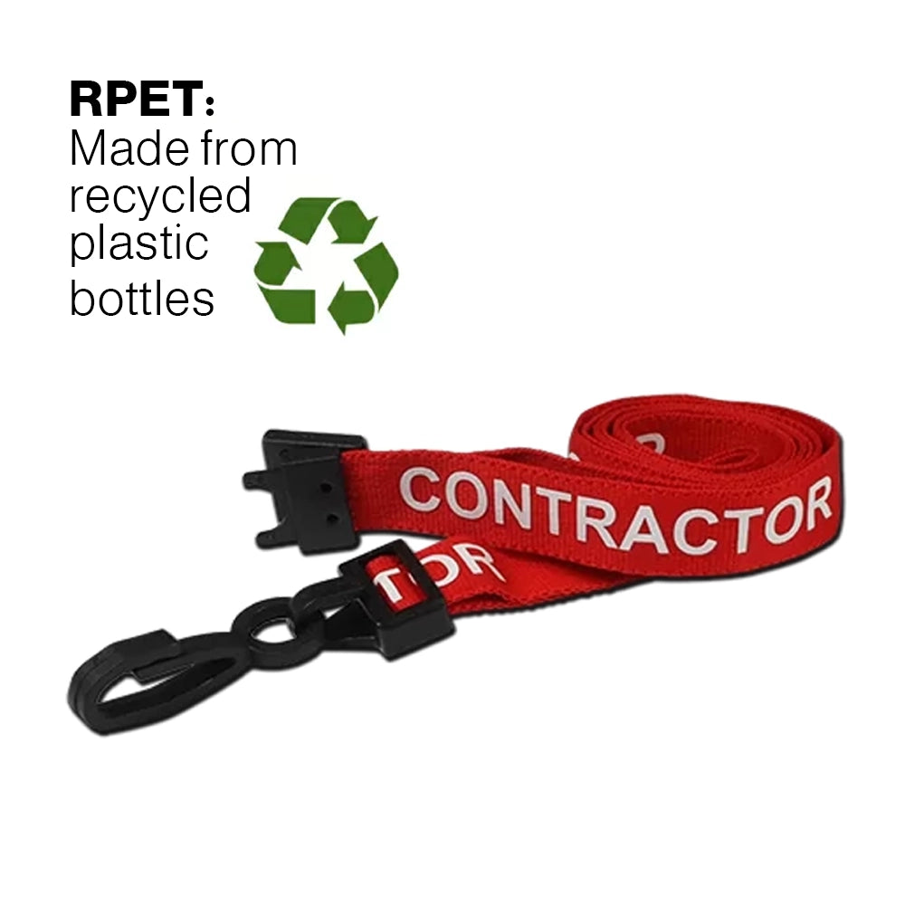 CONTRACTOR lanyards with plastic J clip