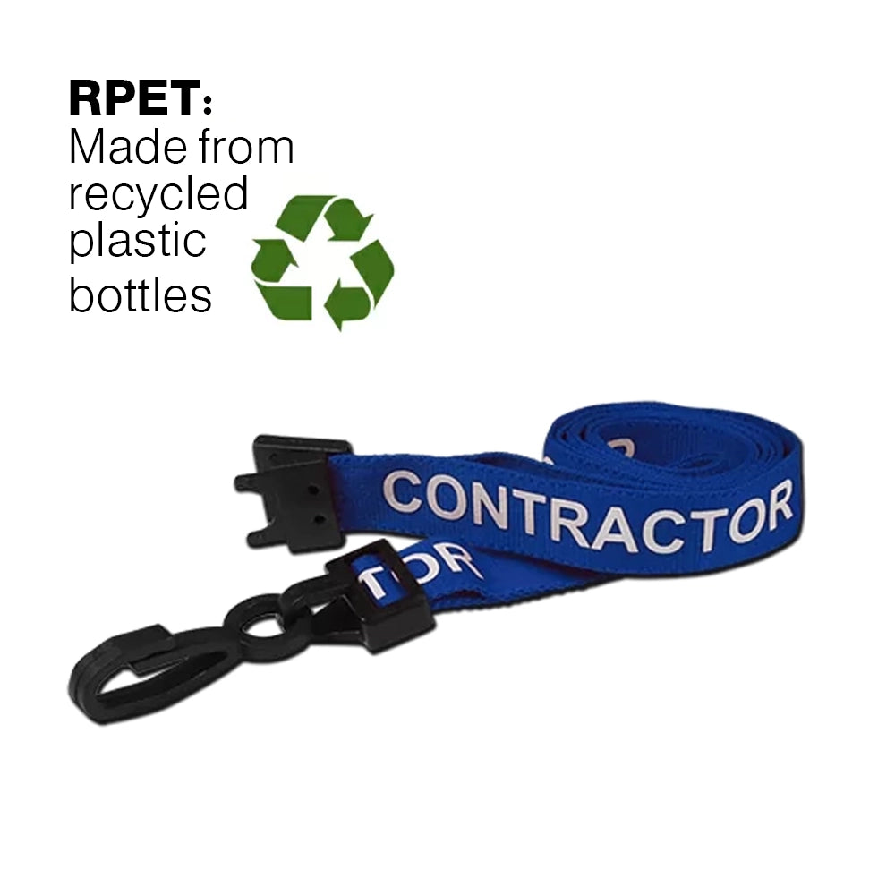 CONTRACTOR lanyards with plastic J clip