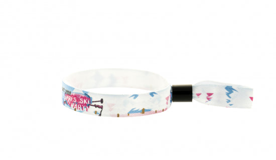 FULL COLOUR SATIN WRISTBANDS with PLASTIC CLOSURE
