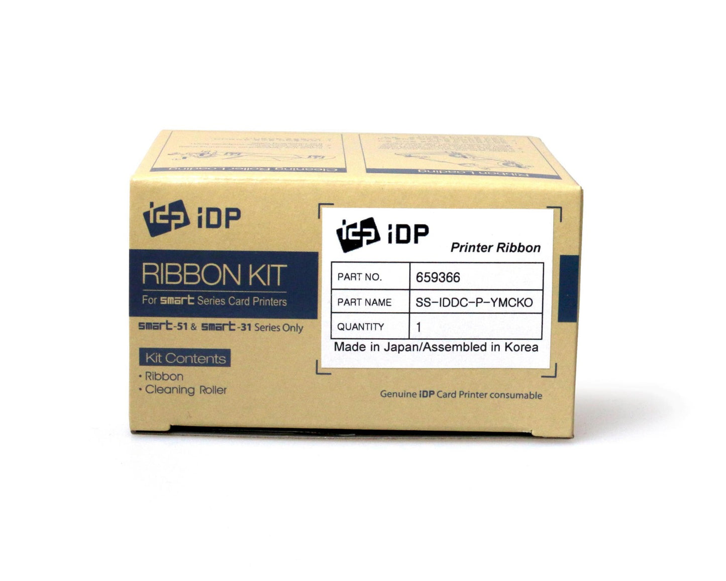 Smart-51 & 31 YMCKO Full Colour Ribbon inc Cleaning Roller, (250 prints)