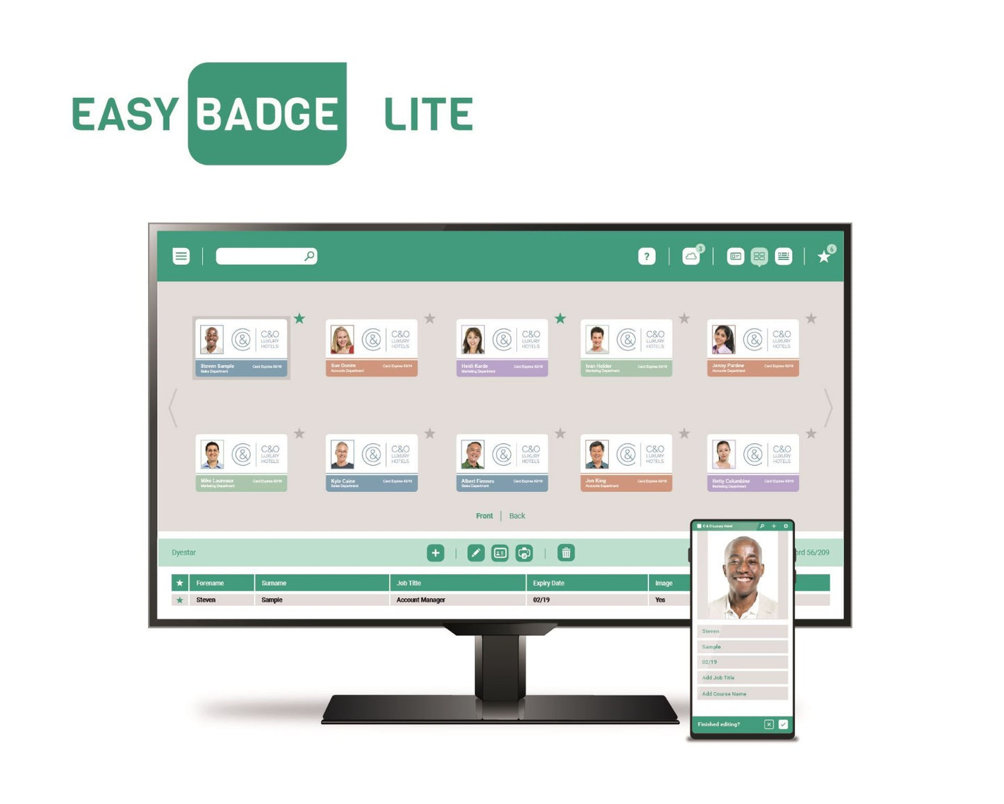 EASYBADGE LITE ID CARD DESIGN SOFTWARE (100 RECORDS)