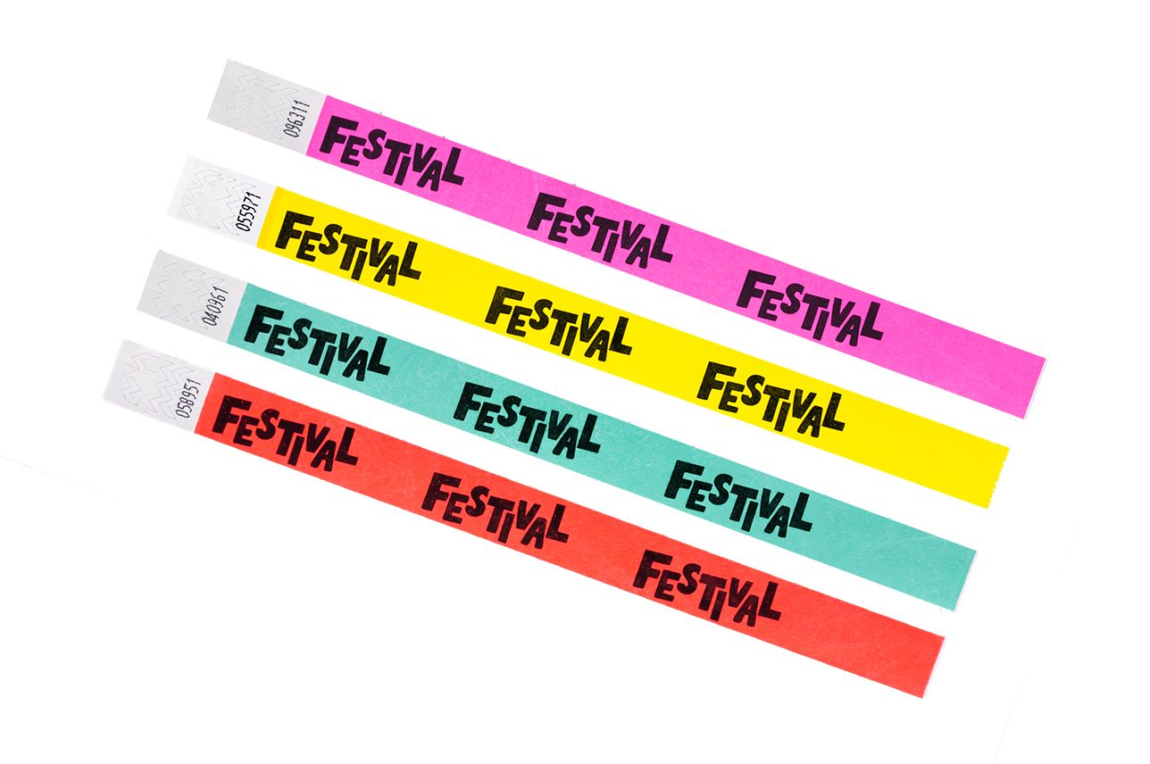 Black Print Tyvek Wristbands