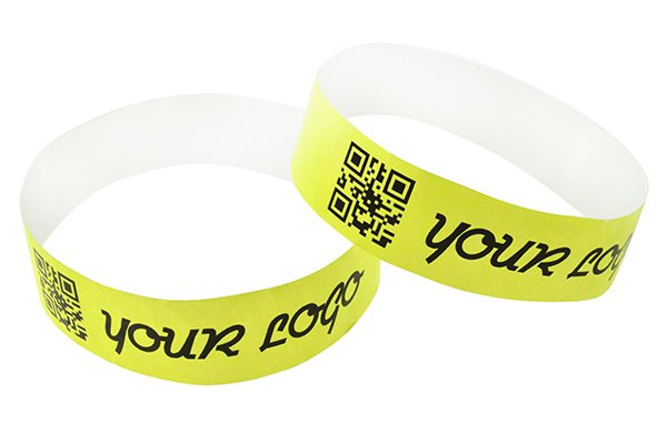 Black Print Tyvek Wristbands